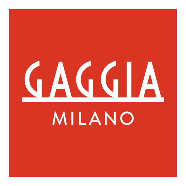 Logo Gaggia Milano Blanc Fond Rouge avec Marge