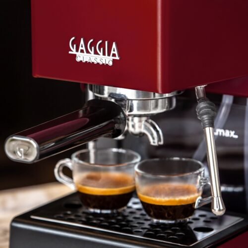 Gaggia Classic E24 Rouge deux espressos